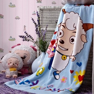 Home splendid home textile Coral fleece blanket Genuine Happy Sheep Children cartoon blanket Summer and autumn air conditioning blanket