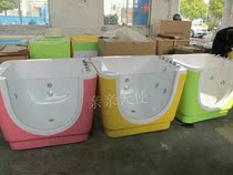 婴儿游泳馆用浴盆 单面大玻璃气泡冲浪池彩灯 亚克力一体池