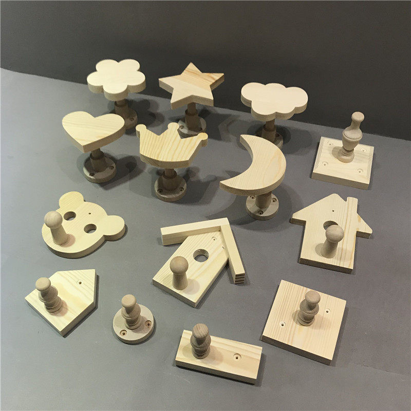 Children's Clothing Shop Hooks Wall House Hanging Clothes Hook Clothing Shop Wall Hanging Single Hook Children Hanger Solid Wood Show Shelf