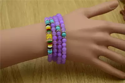 Grab 1 yuan auction jade pendant VA natural amethyst chalcedony multi-circle hand string Buddha beads 108 hands