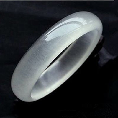 Limited time scramble for 1 yuan auction @ natural ice seed Afghan white jade bracelet ice silk jade bracelet for women's rings