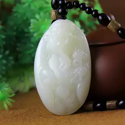 Meiyu starts from 1 yuan F Xinjiang Hetian Jade Sheep fat grade white jade God of wealth handle Jade pendant pendant Men and women