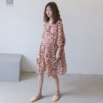 Pregnant Women summer dress fashion dress Korean red wave Dot doll skirt maternity dress summer skirt