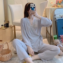 Modal moon clothes autumn thin postpartum lactation pregnant womens pajamas pregnancy July 8 sweat feeding set