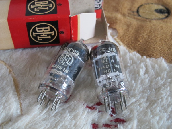 Large Shield BEL ECC83 12AX7 vacuum tube brand new original box paired stock Old stock