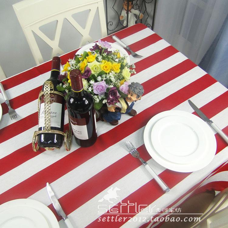 Ưu đãi đặc biệt Địa Trung Hải màu cam trắng đỏ và trắng sọc bảng vải placemat có thể được tùy chỉnh Vải bàn trà Vải khăn trải bàn Vải khăn trải bàn dưới kính bàn gỗ