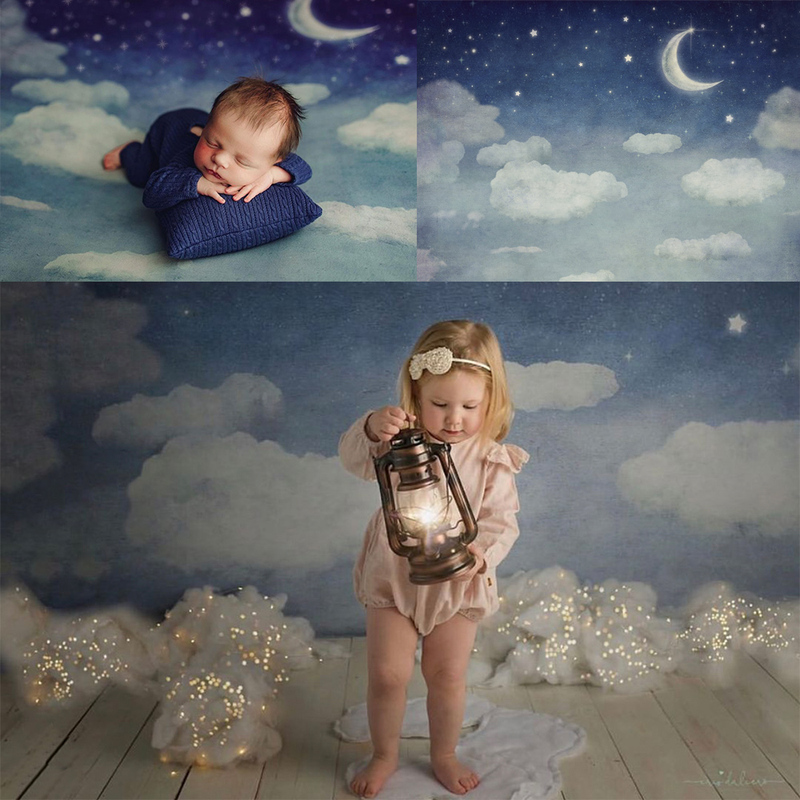 Yd02 Starry Sky Moon Cloud Photography Background Foldable Namib Newborn 100 Days Old Children European and American