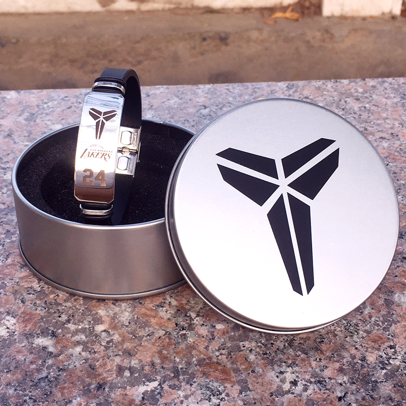 Basketball Bracelet Kobe 24 titanium steel metal silicone wrist belt star James Curry Irving student bracelet