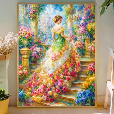 Dream Garden Girl 5D Алмазная картина 2025 Новая нить Вышивка Гостиная Ручная работа Ресторан Алмазная вышивка крестиком Полный бриллиантов