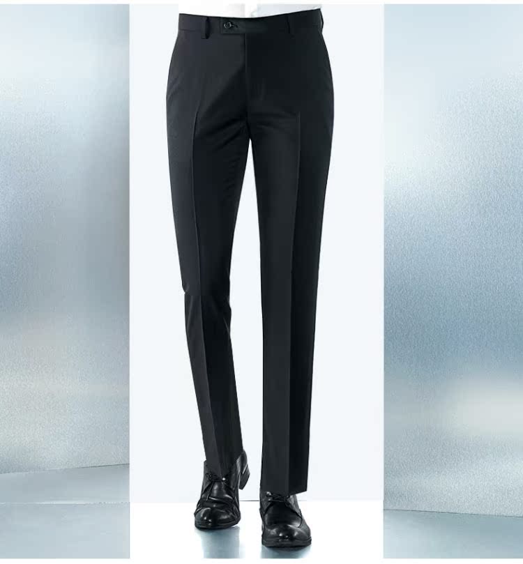 Nhà của Ai Fan Summer Summer Ice Ice Oxid Bar Quần Nam Kinh doanh Quần Slim Quần đen Quần liền thân màu đen - Suit phù hợp quần vải ống rộng nam