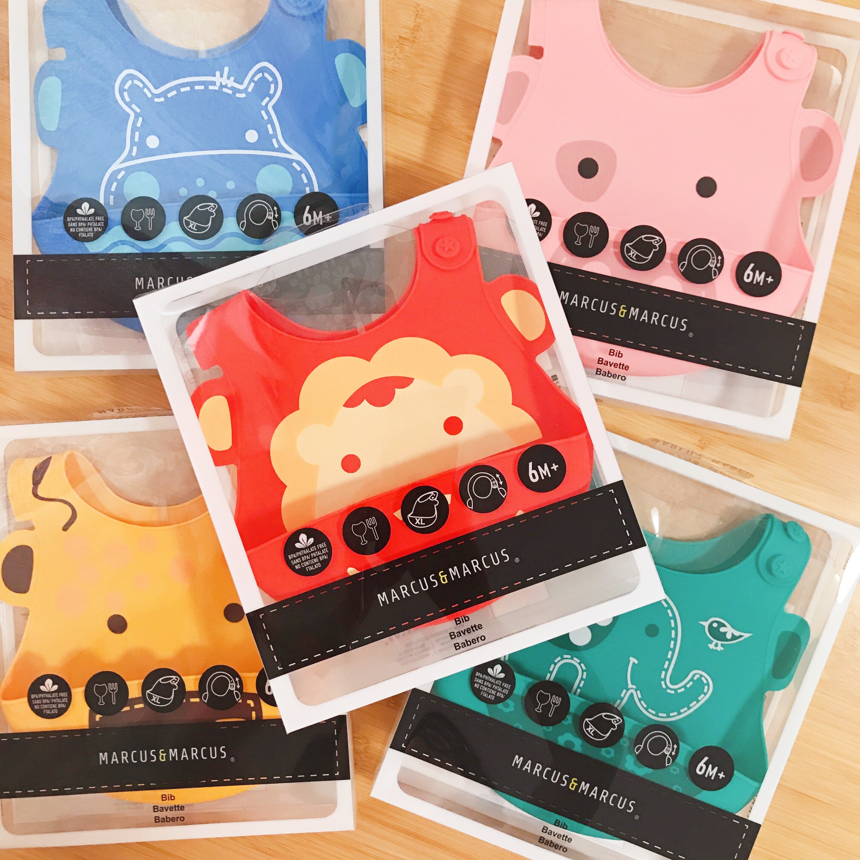 Canada MARCUS dining-around pocket for children Cubic anti-leakage silicone Silicone Eating Apron waterproof baby bib