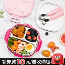 octoto baby lunch box fruit box portable out dinner plate children insulated stainless steel grid baby tableware