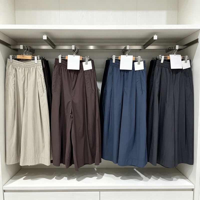 Outdoor Regular Style Women's Elastic Waist Lightweight Casual Quick-Drying Skirt Pants Wide-Leg Flared Skirt Pants Loose Capri Pants Summer