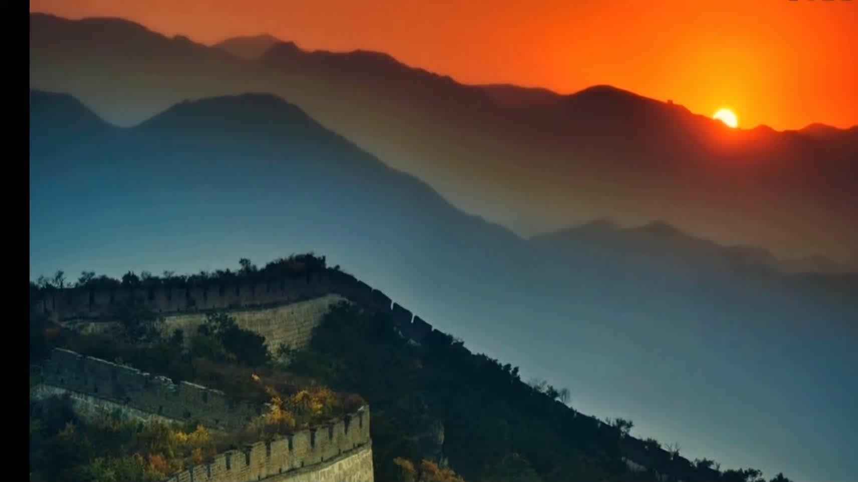 沁园春雪》朗诵配乐民LED背景视频舞美大屏幕