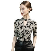 Latin dance practice clothes long-sleeved dance clothes national standard ballroom dance tops womens new body suits modern dance clothes
