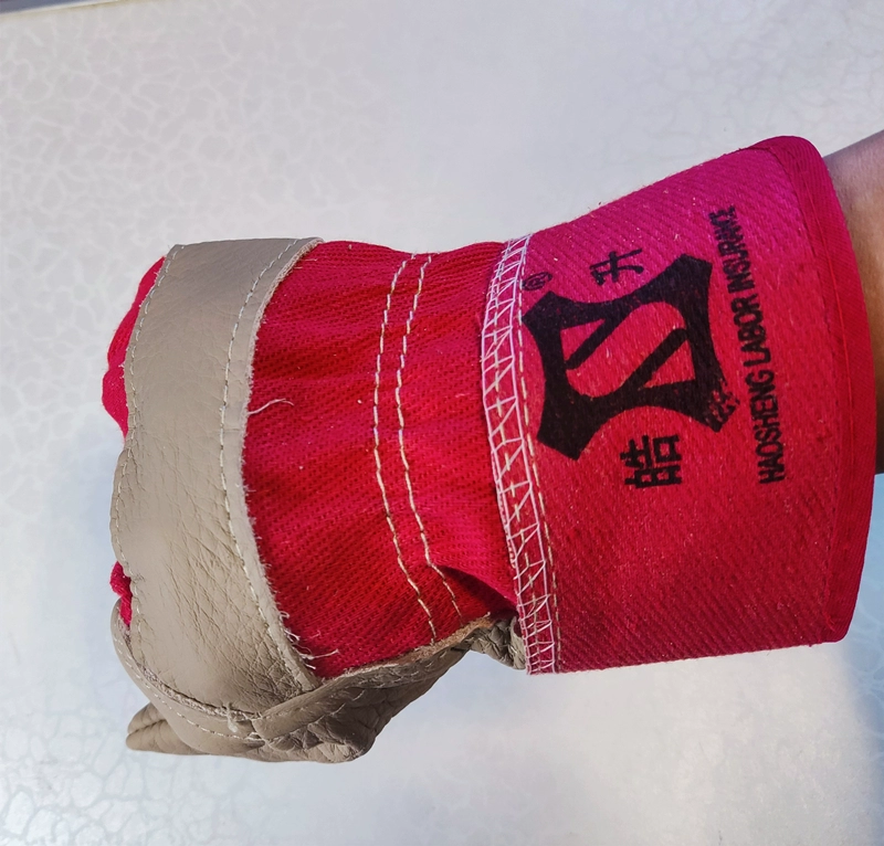 găng tay bảo hộ hàn Haosheng nâng cấp găng tay ngắn hàn liền mạch bằng da bò polyester-cotton ngắn đặc biệt cách nhiệt, chống cháy và chống bỏng để hàn điện bao tay hàn chống cháy găng tay thợ hàn