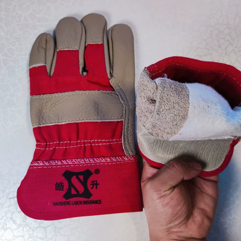 găng tay bảo hộ hàn Haosheng nâng cấp găng tay ngắn hàn liền mạch bằng da bò polyester-cotton ngắn đặc biệt cách nhiệt, chống cháy và chống bỏng để hàn điện bao tay hàn chống cháy găng tay thợ hàn