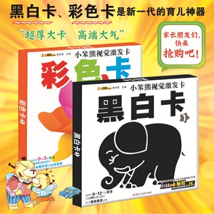 儿童早教卡识字卡识图卡 小笨熊视觉激发卡 套装全4册 婴儿颜色识别卡 0-3岁宝宝颜色视觉激发卡片 早教闪卡认知卡黑白卡+彩色卡se