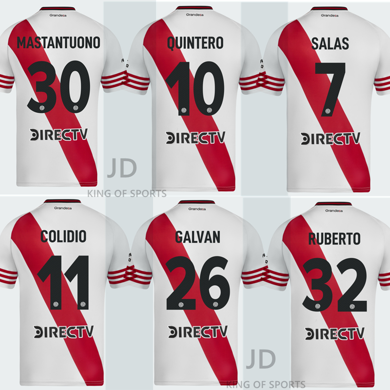 25-26 River Plate Jersey River Plate Home Football Uniform No. 10 Gintero No. 30 Mastantino
