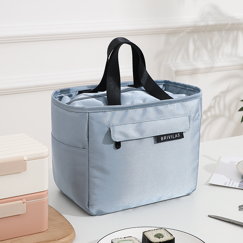Portable solid color high-value bento bag lunch box bag insulation bag large waterproof carry bag to work with rice fruit snacks