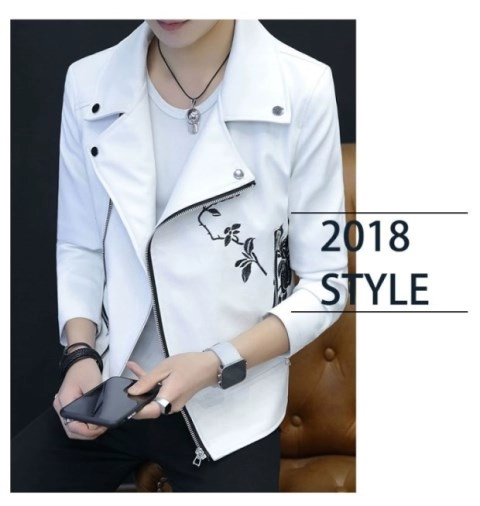 Nam áo khoác da ngắn nam mỏng phong cách Hàn Quốc mùa thu đông xu hướng áo khoác da pu cộng với áo khoác đi xe máy đêm cashmere - Quần áo lông thú