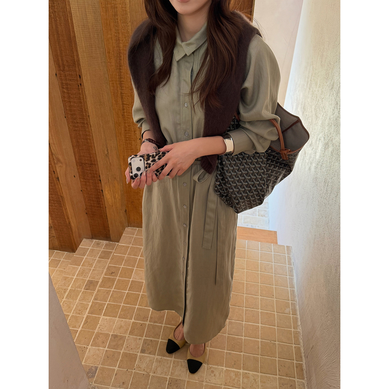Saved Soir French-Style Button-Down Shirt Dress for Women, 2026 Autumn Design, Niche Commuter Dress L8380 Saved Soir French-Style Button-Down Shirt Dress for Women, 2026 Autumn Design, Niche Commuter Dress L8380