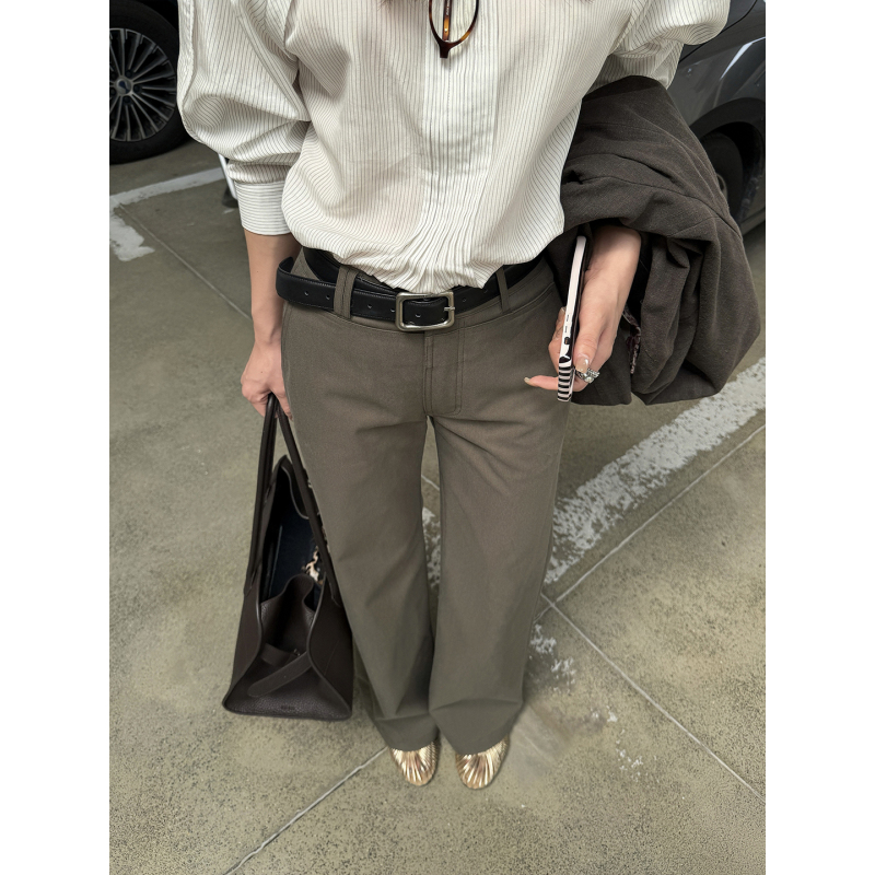 Slightly Sweet Sasa Commuter Style High-Waisted Suit Pants for Women, 2026 Autumn, Slightly Flared Design, Casual Long Pants K8278