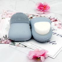 Double-sided facial cleansing brush soft-bristled silicone facial cleansing instrument manual facial cleansing brush deep cleansing pore device