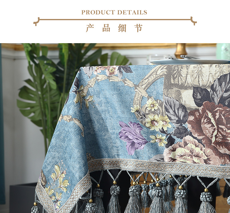 Khăn trải bàn châu Âu vải cao cấp sang trọng cotton và khăn trải bàn nhà hàng khăn trải bàn trang trí phòng khách hình chữ nhật mẫu khăn trải bàn đám cưới đẹp
