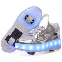 Heelys shoes rechargeable luminous shoes Heelys shoes for boys and girls student version with wheels Internet celebrity shoes childrens invisible skates