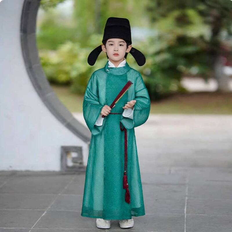 Ancient Costume of the Song Dynasty, Su Dongpo's Traditional Chinese Clothing, Men's Hanfu for Spring and Autumn, Tang Dynasty Poet Clothing, Children's Scholar Performance Costume