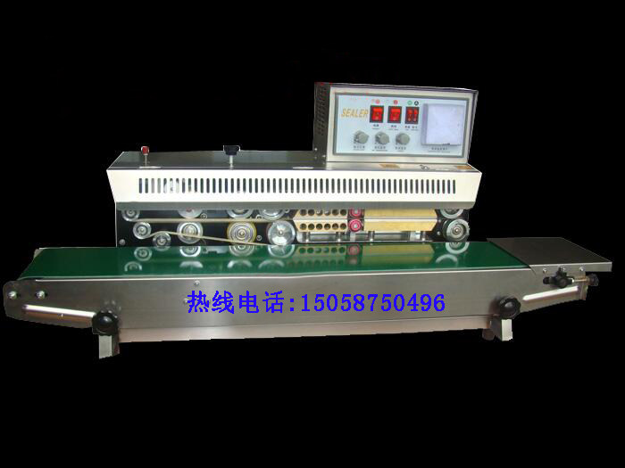 FRM980 stainless steel ink wheel printing date coding continuous sealing machine bag automatic film bag sealing machine