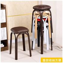 Iron Art Iron Tube Stool Adult Table Dining Benches Dining Chairs Home Stools Double Rings Reinforcement Bench Bench High Stool Round Stools
