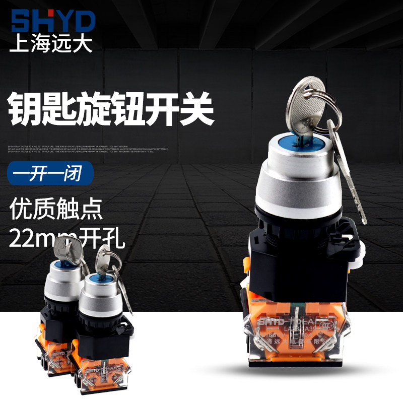 Shanghai Yuanda SHYDLA38-11Y 2 key button switch with key knob switch