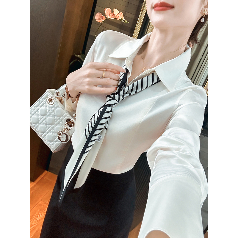 You See/Yujian Moonlight Texture Elegant and Stylish Office Lady's Top Choice Slimming Shirt