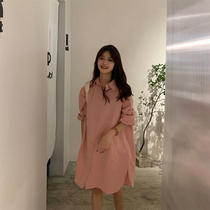 One third Liangpint small sub Salt Department Loose Shirt Dress Casual Fashion Long Sleeve Shirt Woman Design Minimalist Blouse