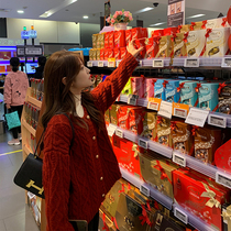 13 Good-quality small toffee buckle mohair knitted sweater cardigan womens temperament age round neck coat top