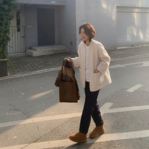 One-three good little sheep bleating ~ hairy Lamb hair coat women 150 short white cardigan top