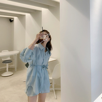 One-three-liveless small sub-temperament Tiansilk sunscreen suit loose blouse shorts gentle ensemble wearing a hitch 2020 new