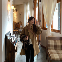 13 Liangpint small sub small unique medium length with double face great coat woman temperament 100 hitch wool hump jacket blouse