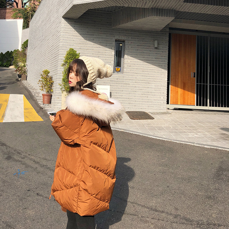 13 Liangpint Han version loose small sub white down clothes woman 2019 new medium length Winter white duck suede jacket