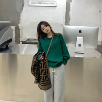 13 Good color small man hanging color ~ grape purple retro green sweater women wear knitted top