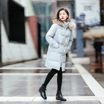 13 Good quality 2019 Winter new Korean version of small man long hair collar black down jacket female thick coat