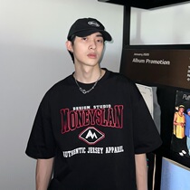 MONEYSLAN niche tide brand American wild summer cotton loose mens couple short-sleeved T-shirt ins