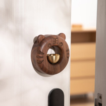 Solid wood suction door style day style dopamine doorbell wind bell hanging decoration copper bell pure copper pendant door hanging healing system collision bell