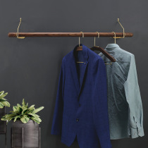 Clothing Store Display Rack Wall Wall-mounted Hanger Womens Clothing Shop Side Hanging Wall Shelf Walnuts Wooden Tong Hanging Clothes Pole