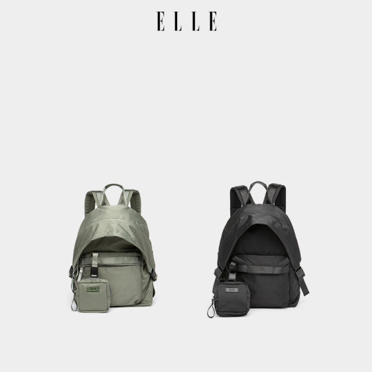 ELLE Women's Bag 2024 New Backpack Women's Large Capacity Cycling School Bag Commuting Nylon Travel Backpack Women