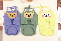 Small Dog Pets Clothes Teddy Dogs Clothes Spring Summer Style Summer Clothing Thin section with saliva towels Three-color long sleeves T-shirt