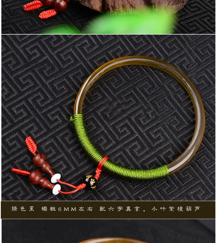 Tingting Hạt Sừng Tự Nhiên Bangle Bracelet Tây Tạng Quốc Gia Dòng Gió Dệt Kim Sừng Vòng Đeo Tay Chăm Sóc Sức Khỏe Gửi Tình Yêu Elder