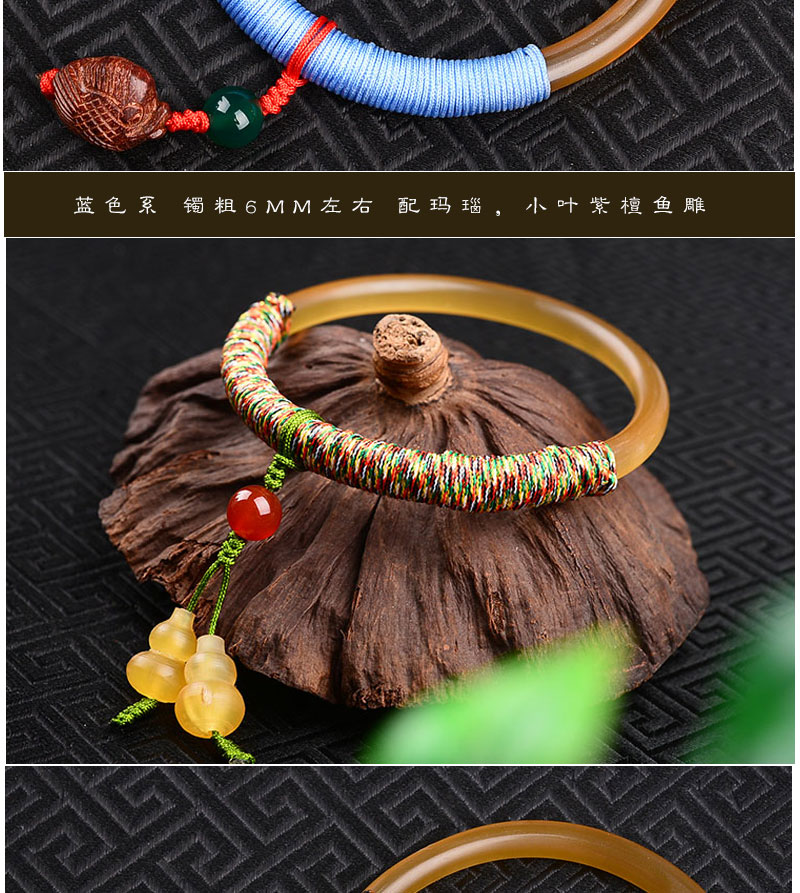 Tingting Hạt Sừng Tự Nhiên Bangle Bracelet Tây Tạng Quốc Gia Dòng Gió Dệt Kim Sừng Vòng Đeo Tay Chăm Sóc Sức Khỏe Gửi Tình Yêu Elder